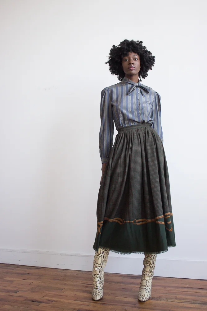 1980s Ralph Lauren Scarf Print Midi Skirt — Wayward Collection 1980s Ralph Lauren Scarf Print Midi Skirt — Wayward Collection